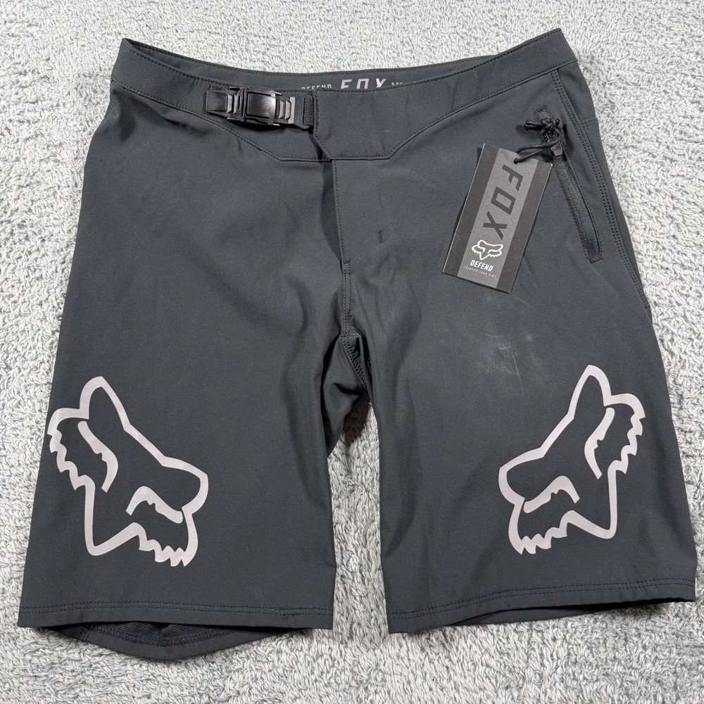 Fox Racing Defend Shorts Youth Size 28 Black MTB Mountain Bike Ratchet Closure